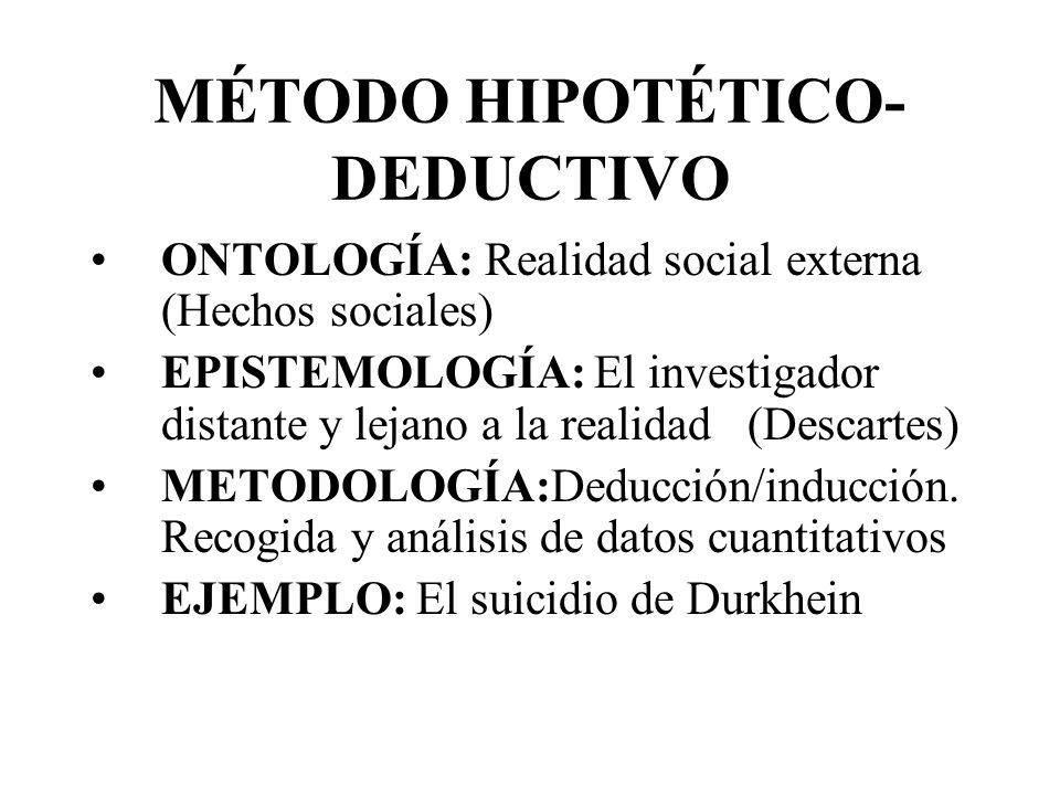 en que consiste metodo hipotetico deductivo